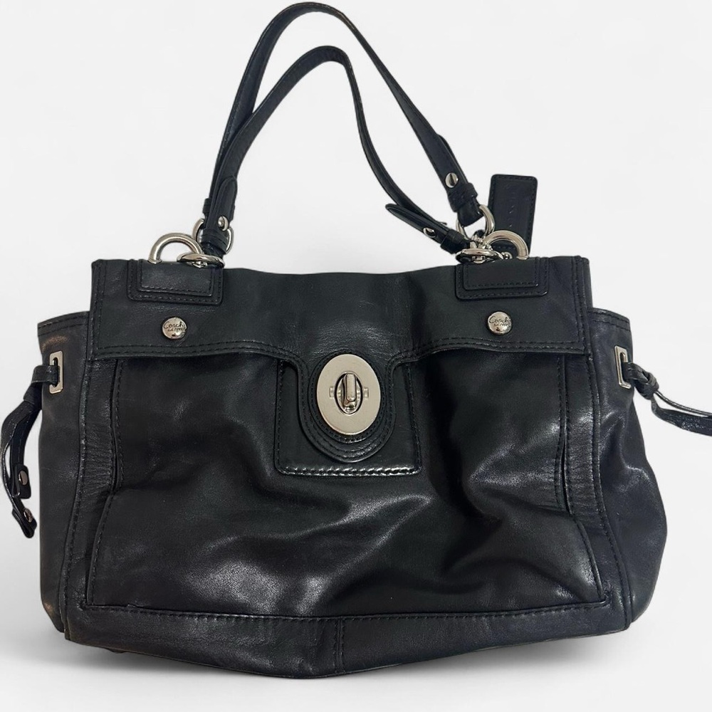 Y2K coach vintage Peyton leather exterior black shoulder purse